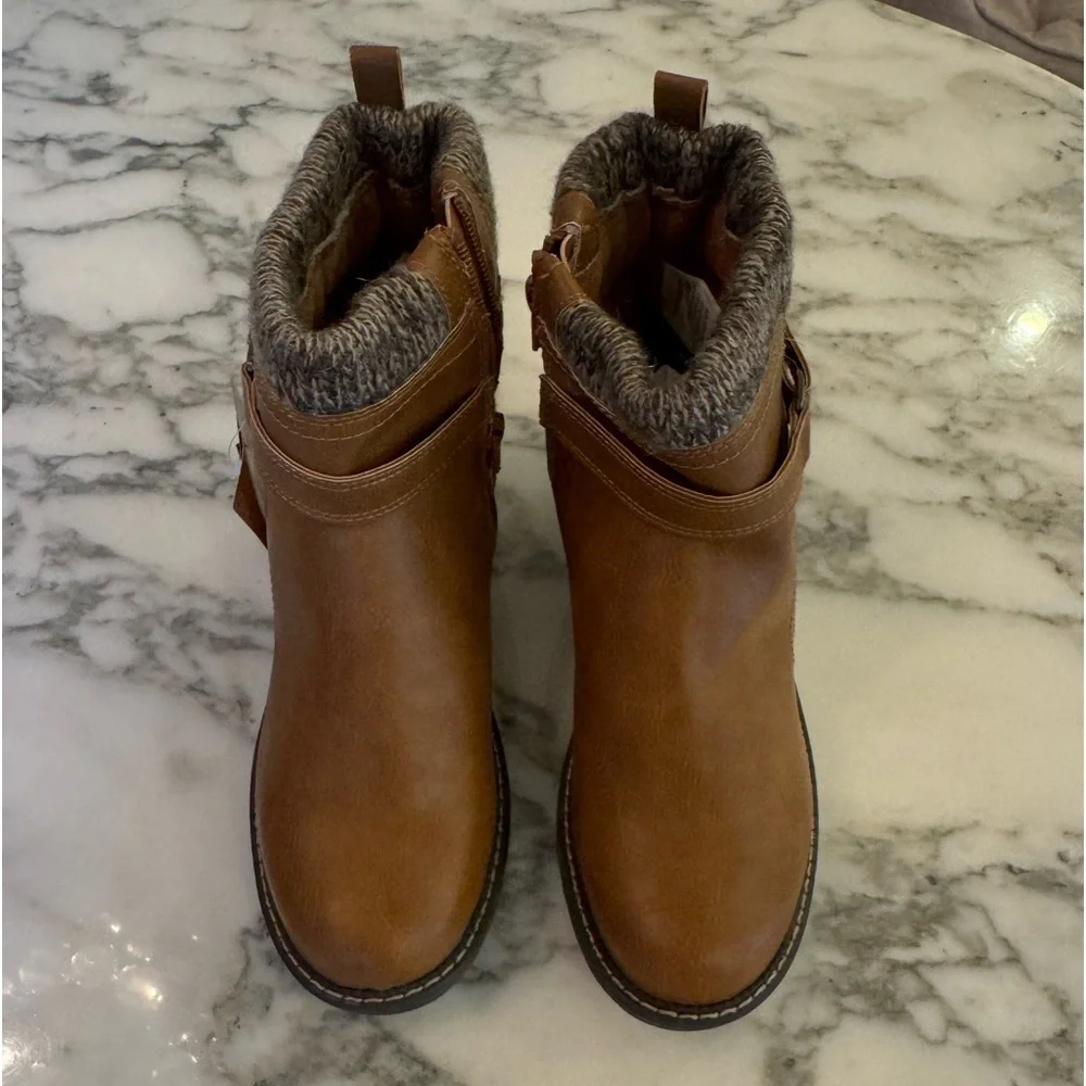 NWT Muk Luks Women’s Garland Gina Knit Cuff Ankle Boots 6.5W - wide size - Picture 7 of 13
